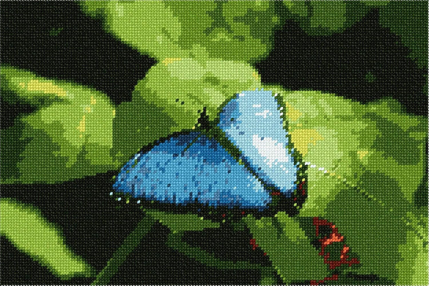 Pepita Needlepoint kit: Butterfly in Blue, 12" x 8"