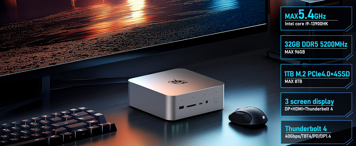 Amazon.com: Beelink GTi13 Mini PC, Intel Core-i9 13900HK(14C/20T