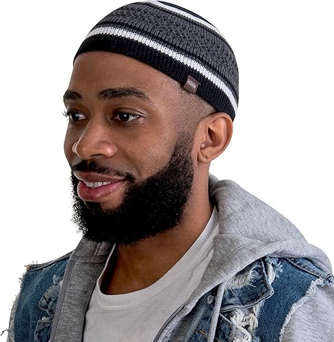 Miniatura 2 de Musulmán marcapáginas elástico Beanie Kufi Gorro Sombreros Con Cool diseños y rayas