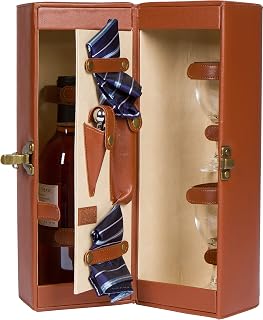 Trademark Innovations Wine-Tote-LTHR 14.5" Leatherette Wine Case and Carrier for One Bottle with Accessories, Black