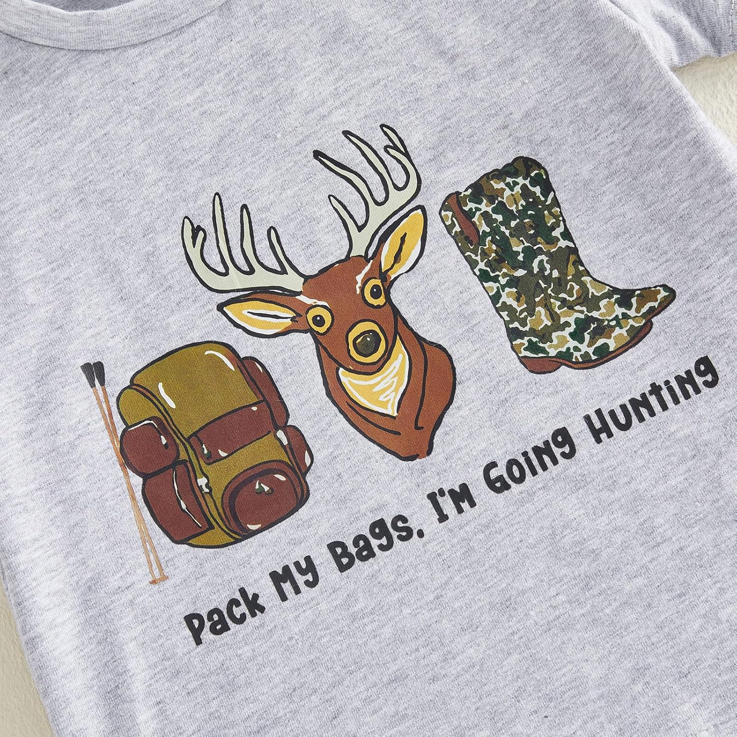 Toddler Baby Boy Summer Clothes Letter Print Short Sleeve T-Shirt Camouflage Shorts Set Western Baby Boy Clothes - Image 3