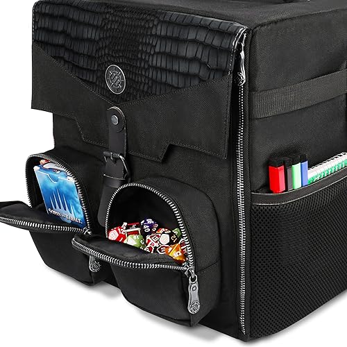 Miniatura 14 de ENHANCE Bolsa de hombro para juego de mesa, almacenamiento reforzado para juegos de mesa con correa acolchada para el hombro y bolsillos de Negro