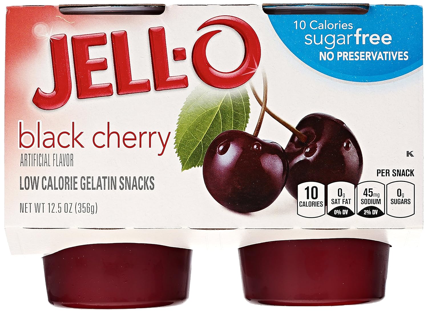 Buy JellO Black Cherry Sugar Free ReadytoEat Jello Cups Gelatin Snack, 4 ct Cups Online at
