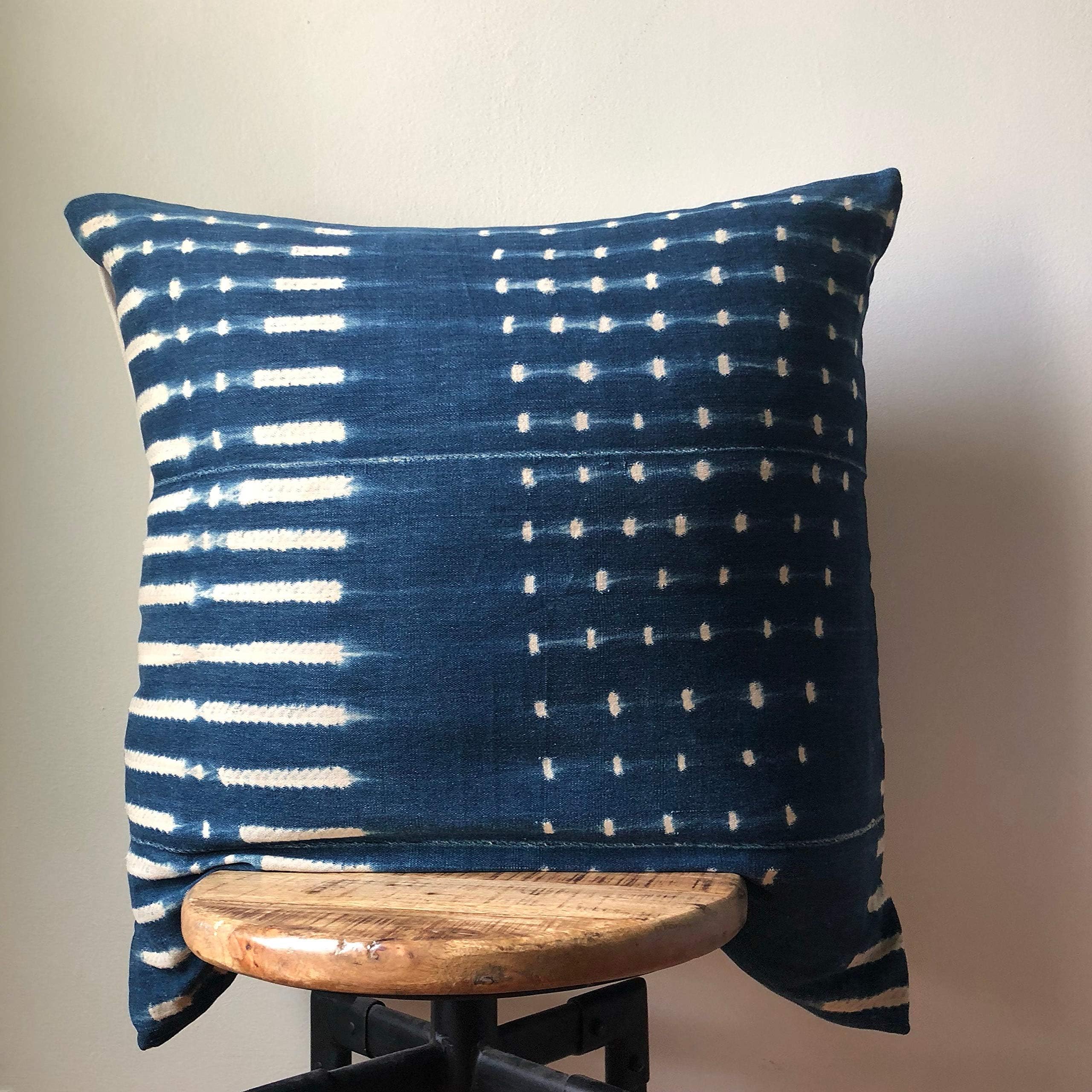 Encounter168 Amazing African Mudcloth Hand Antique or Vintge Indigo Pillow Cover Christmas 16x16inchs