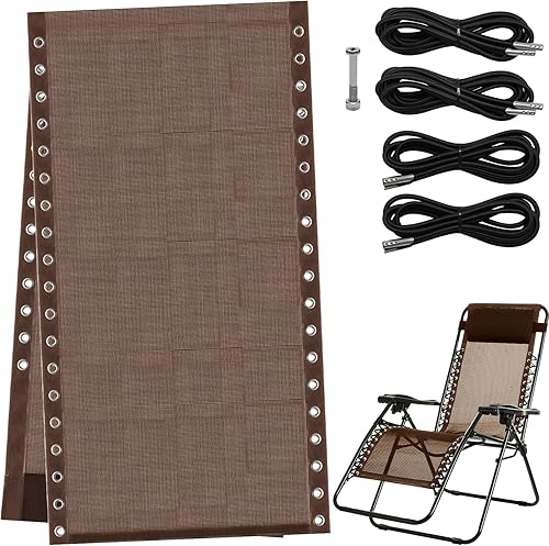 Tela de repuesto de silla de gravedad cero de 21 pulgadas de ancho, sillas reclinables de gravedad para patio, paño de reparación con 4 cordones