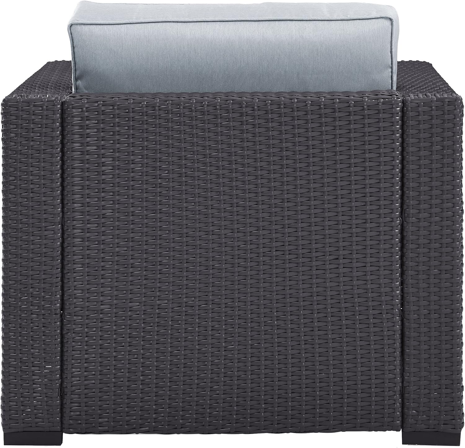Crosley Furniture Biscayne Outdoor Chair, Wicker Patio Chairs for Porch, Deck, Balcony, Backyard, Brown with Mist Cushions