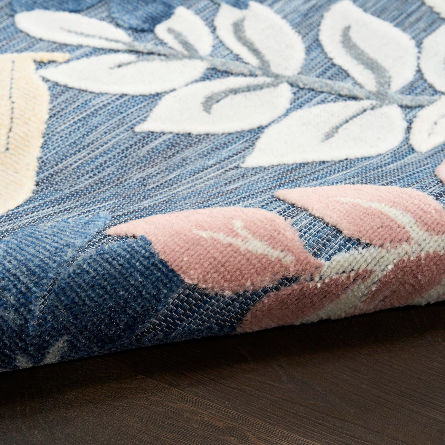 Nourison Home Suncoast Denim Multi 2' x 6' Area Rug - Easy Clean, Non Shedding, Bed Room, Living Room, Dining Room, Kitchen (6' Runner)