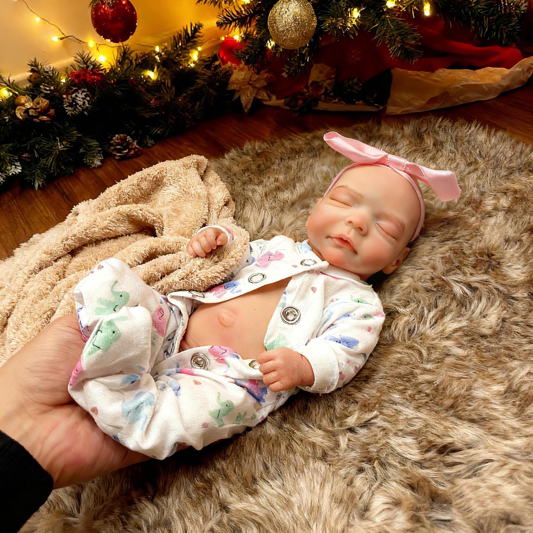 Abenduot 10inch Full Body Silicone Baby Doll Realistic Painted Silicone Reborn Baby Dolls Anatomically Correct Girl Dolls