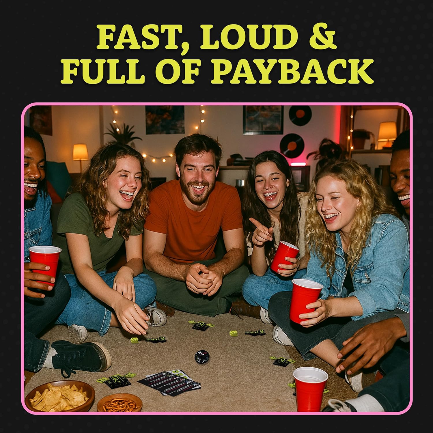 Party Game for Adults – Ultimate Party Dice Game for 2-8 Players of Ages 17+ – Adult Game for Grown Ups with Large Dice, Tokens & Lifelines – Carry Pouch Included