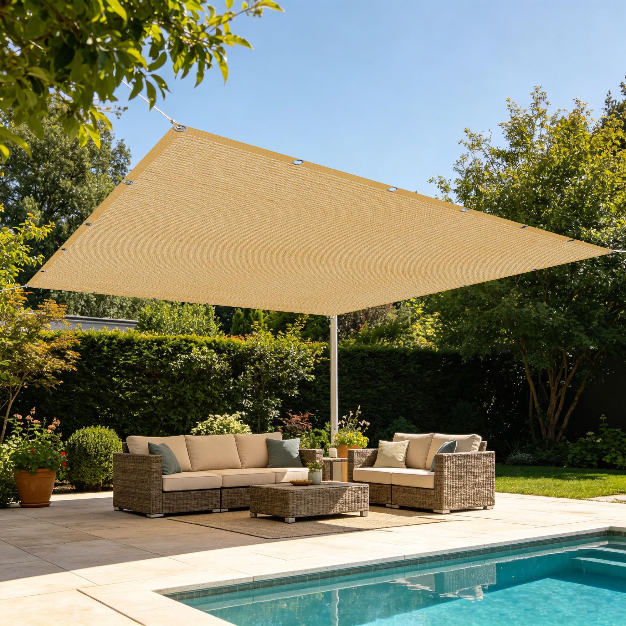 Voile d'ombrage résistant 180x800 cm pour une couverture durable