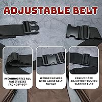 Vista 4 de 19 Pocket Brown and Black Heavy Duty Construction Tool Belt, Work Apron, Tool Pouch, with Poly Web Belt Quick Release Buckle - Adjusts from 33