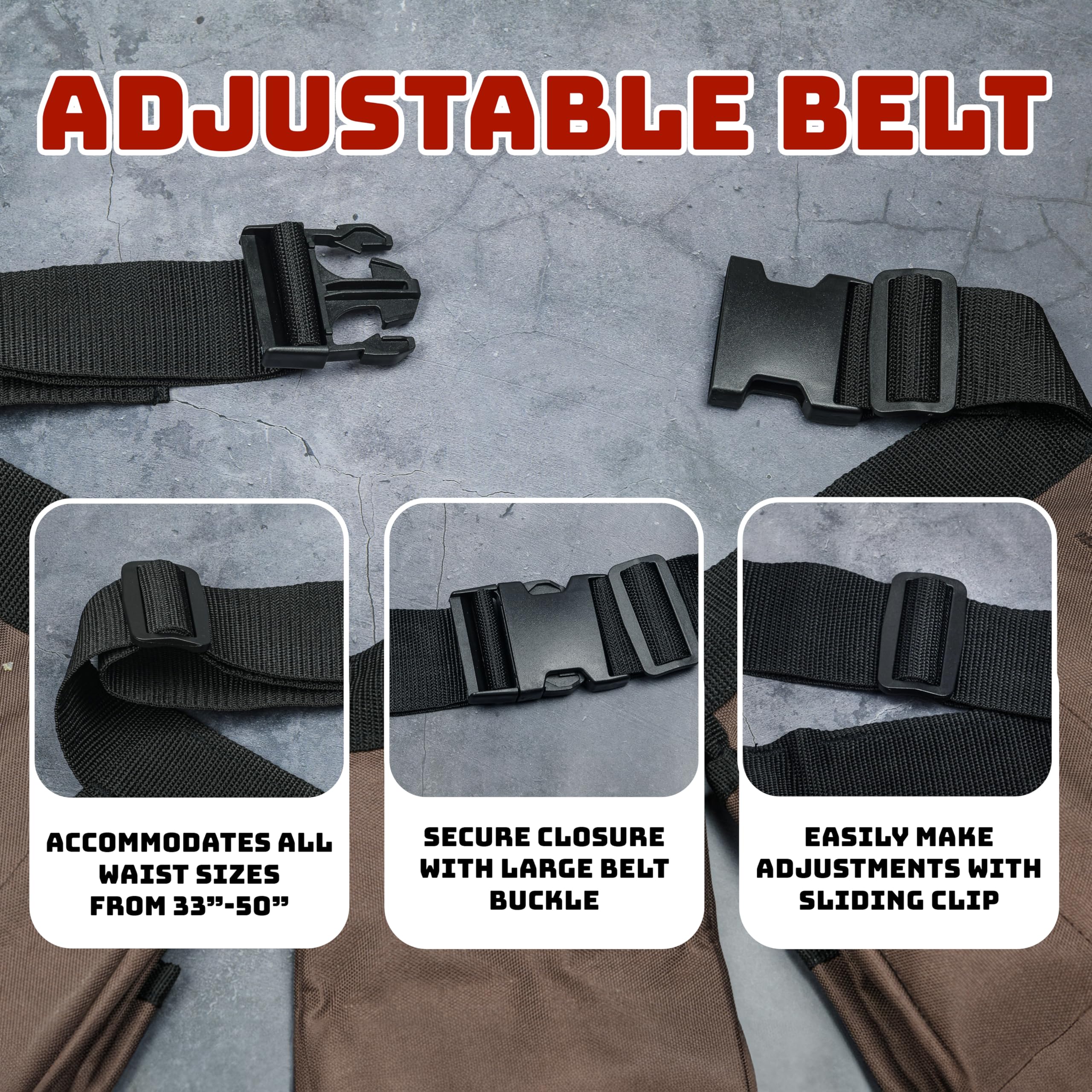 Cintura Porta Attrezzi In Pelle Professionale - Grembiule Da Lavoro Con Tasche Multiple - Foto 8