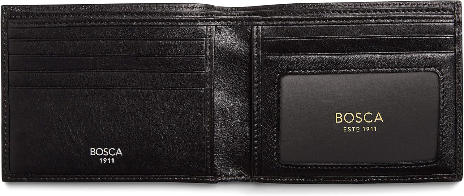 Bosca Men’s Leather Wallet, Nappa Vitello Executive I.D. Wallet For Men With 5 Card Slots, Black - Image 4