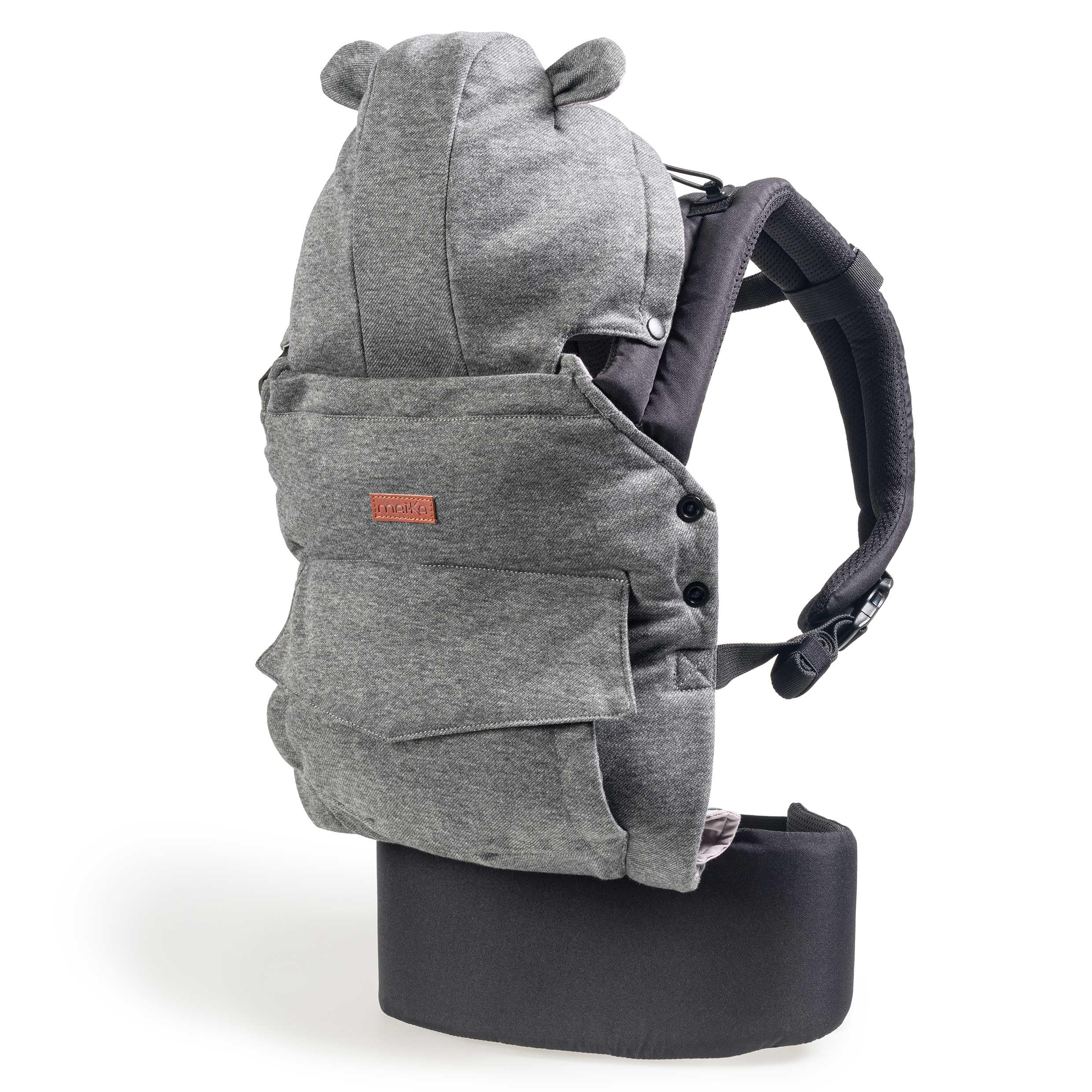 MAÏKA Porte-bébé cocooning | dès la naissance et jusqu'à 15 kg | position ventral et dorsal | bretelles rembourées | tissu épais et chaud avec capuche pour protéger bébé