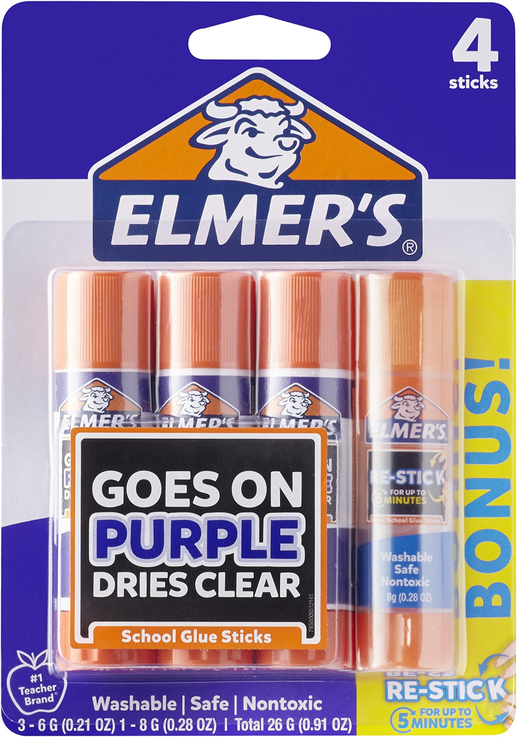 Colla Stick Elmer's Disappearing Purple - 22 G, Viola Che Scompare Asciugando - Foto 4