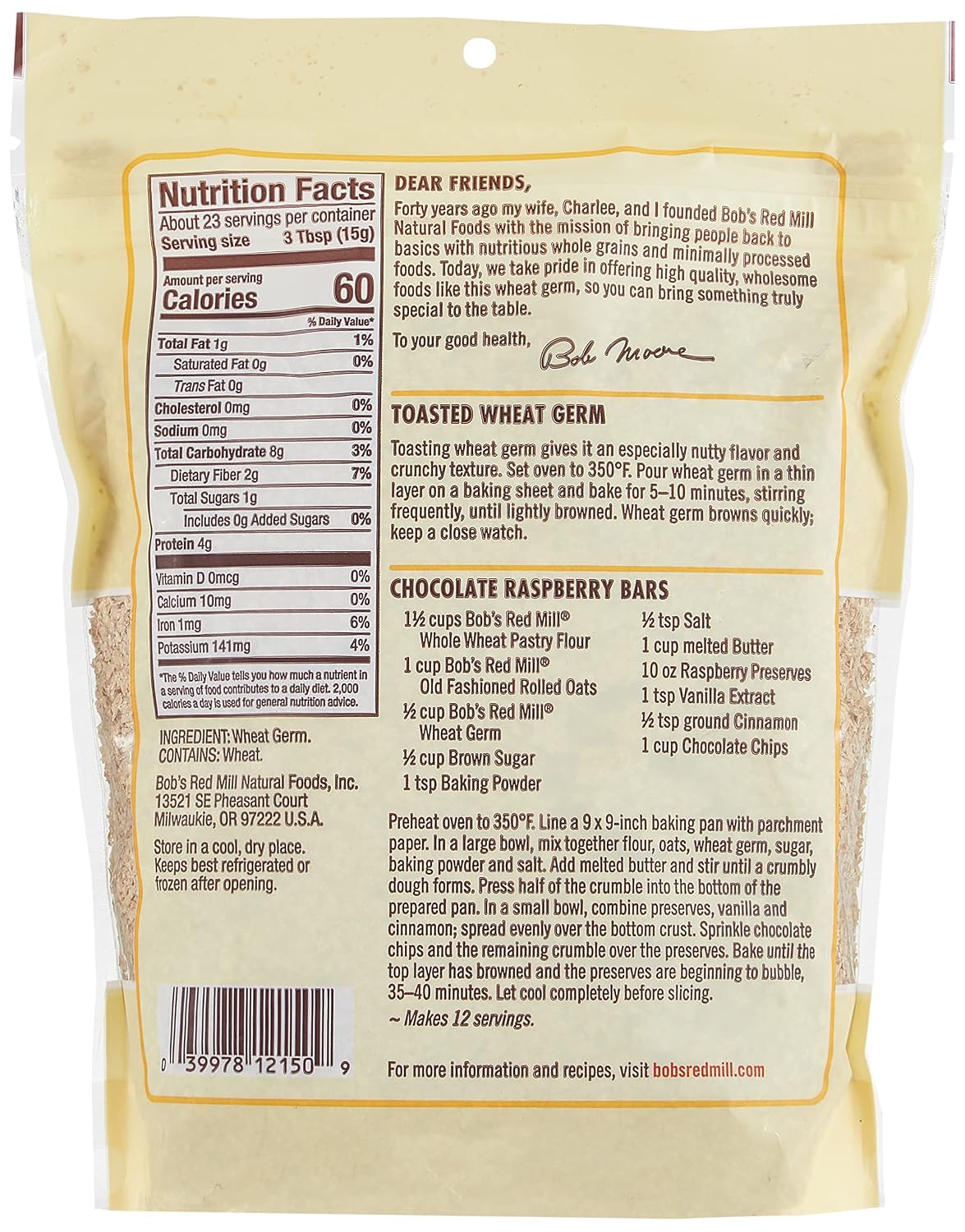 Bob's Red Mill Wheat Germ, 12 Ounce