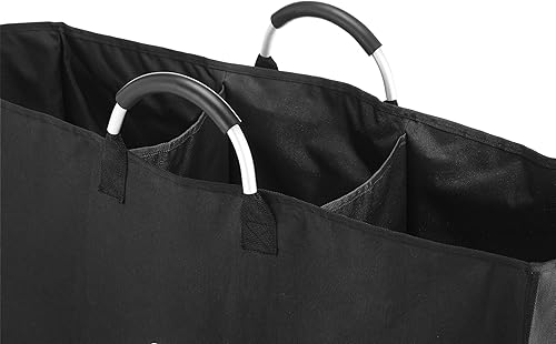 Miniatura 3 de Whitmor - Recipiente para objetos reciclables con tres divisiones y asa de aluminio. Color negro