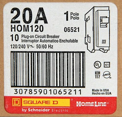 Miniatura 4 de Caja de 10 Disyuntores enchufables Square D HOM120 1 polo 20A 120-240V