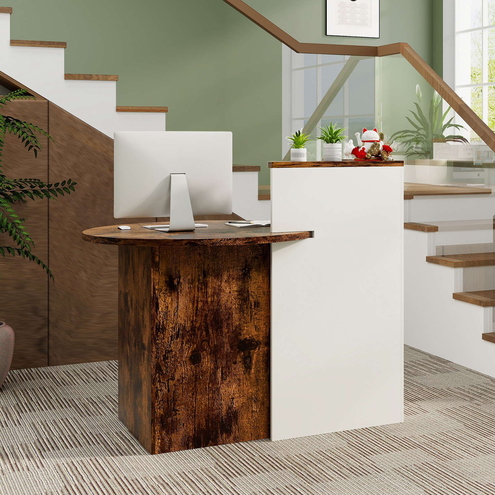 Amazon.com: SILKYDRY Reception Desk, Small Retail Checkout Counter