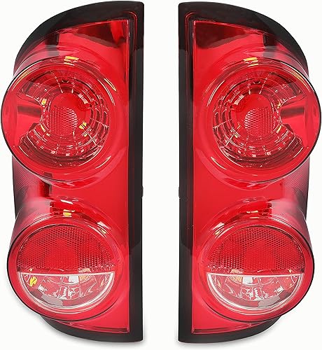 Miniatura 10 de ECOTRIC Luz trasera compatible con Dodge Ram 1500 2500 3500 2007-2009 Pickup Truck Par de luces traseras de repuesto para CH2800165, CH2801165 rojo