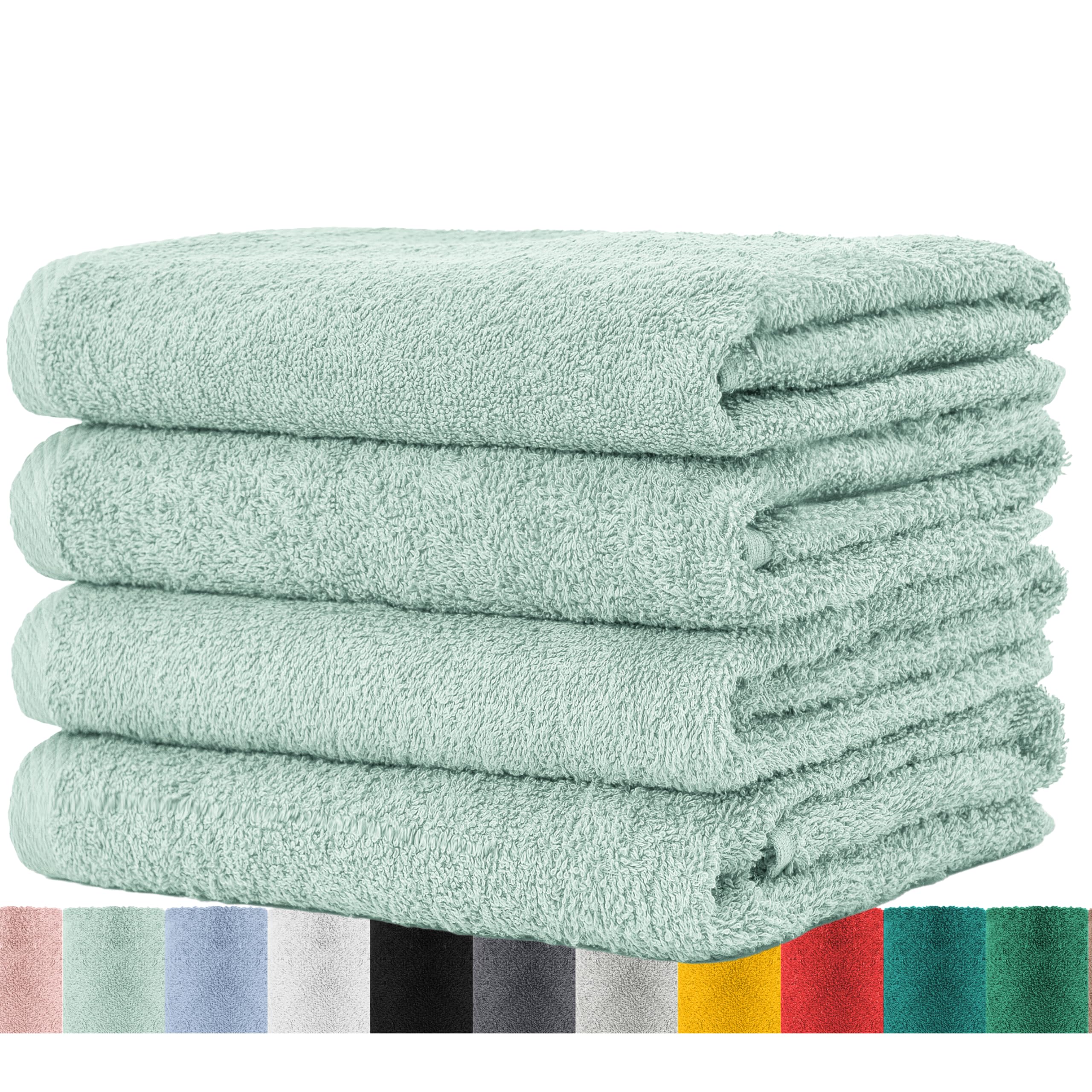 BaSaTex Lot De 4 Serviettes Invités 50x100 Cm – Éponge 100% Coton 400g/m² Avec Boucle, Ultra Douces & Absorbantes – Gris Anthracite – Certifiées Öko-Tex