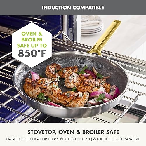 Miniatura 6 de GreenPan Hybrid - Juego de utensilios de cocina antiadherentes de acero inoxidable de 13 piezas, APEX Tri-Ply Thermobond PFAS, ollas y sartenes de