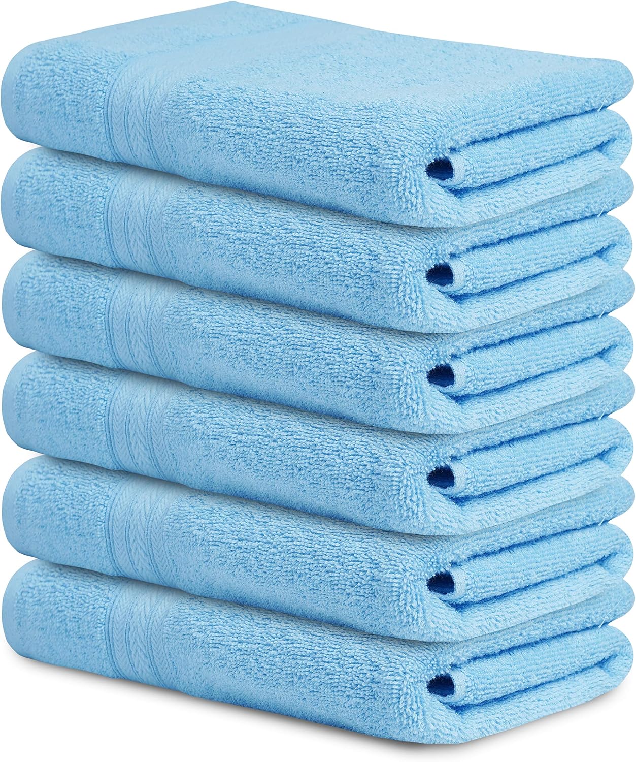 HOME LABELS TRANSFORM YOUR LIVING 100%Cotton Bath Towel Set of 6-Bath Towel Set 24x48 Blue Bath Towel -Soft Absorbent Towel Set-Luxury Towel Set