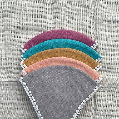 Paquete de 5 cubrebocas de lino y algodón, 3 capas, lavable, reutilizable