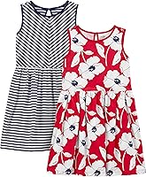 Vista 27 de Simple Joys by Carter's - Conjunto de vestido de manga corta y sin mangas para niña, paquete de 2