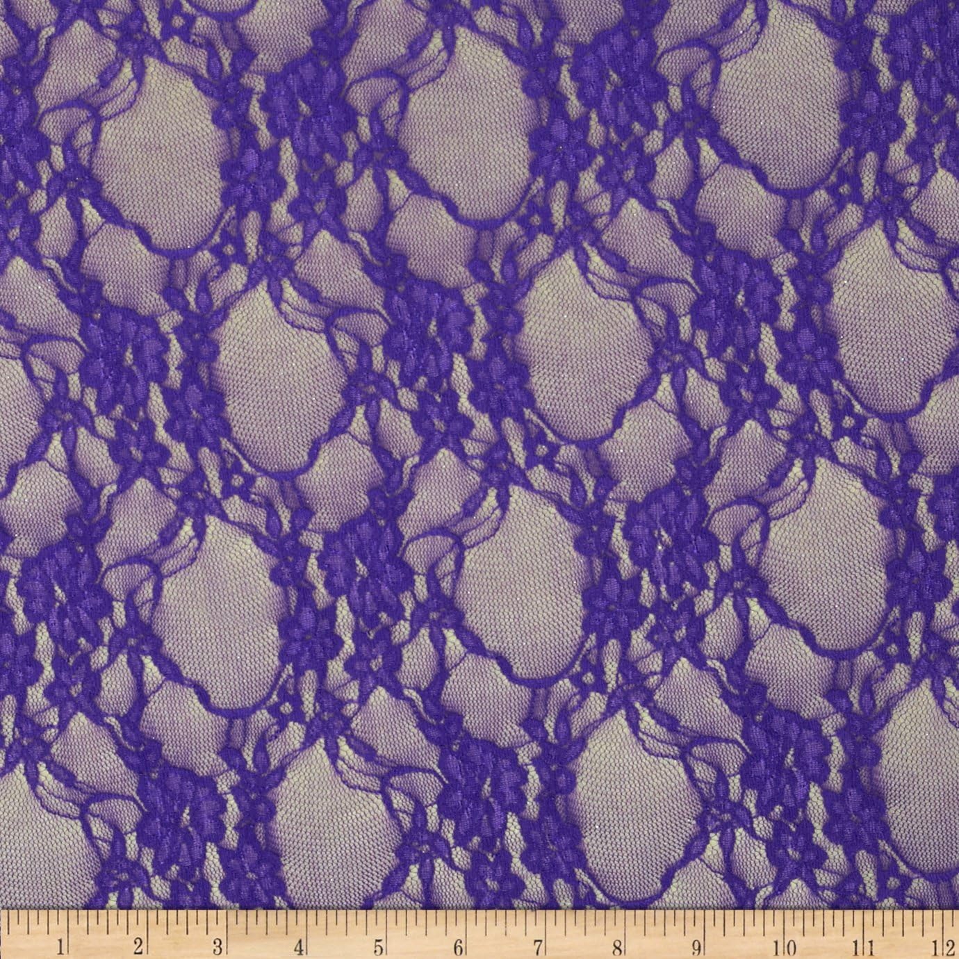 Giselle Stretch Floral Lace Purple Fabric