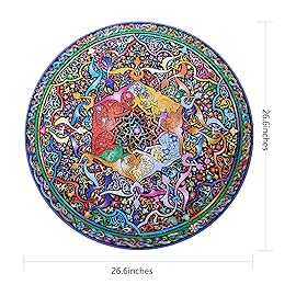 Bgraamiens Puzzle-Mandala Blossom-1000 Pieces Round Puzzle Color Challenge Jigsaw Puzzles for Adults (Mandala Blossom)