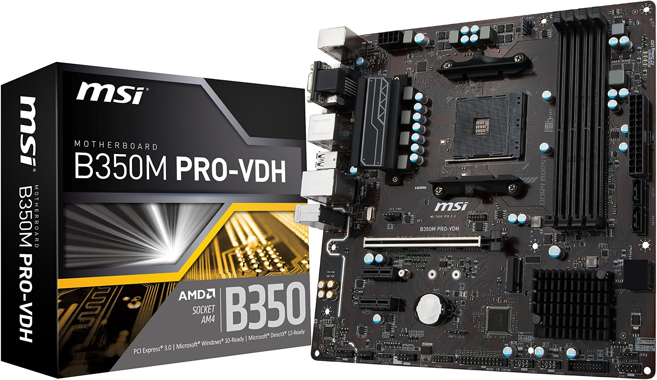 MSI Gaming AMD Ryzen B350 DDR4 VR Ready HDMI USB 3 CFX micro-ATX Motherboard