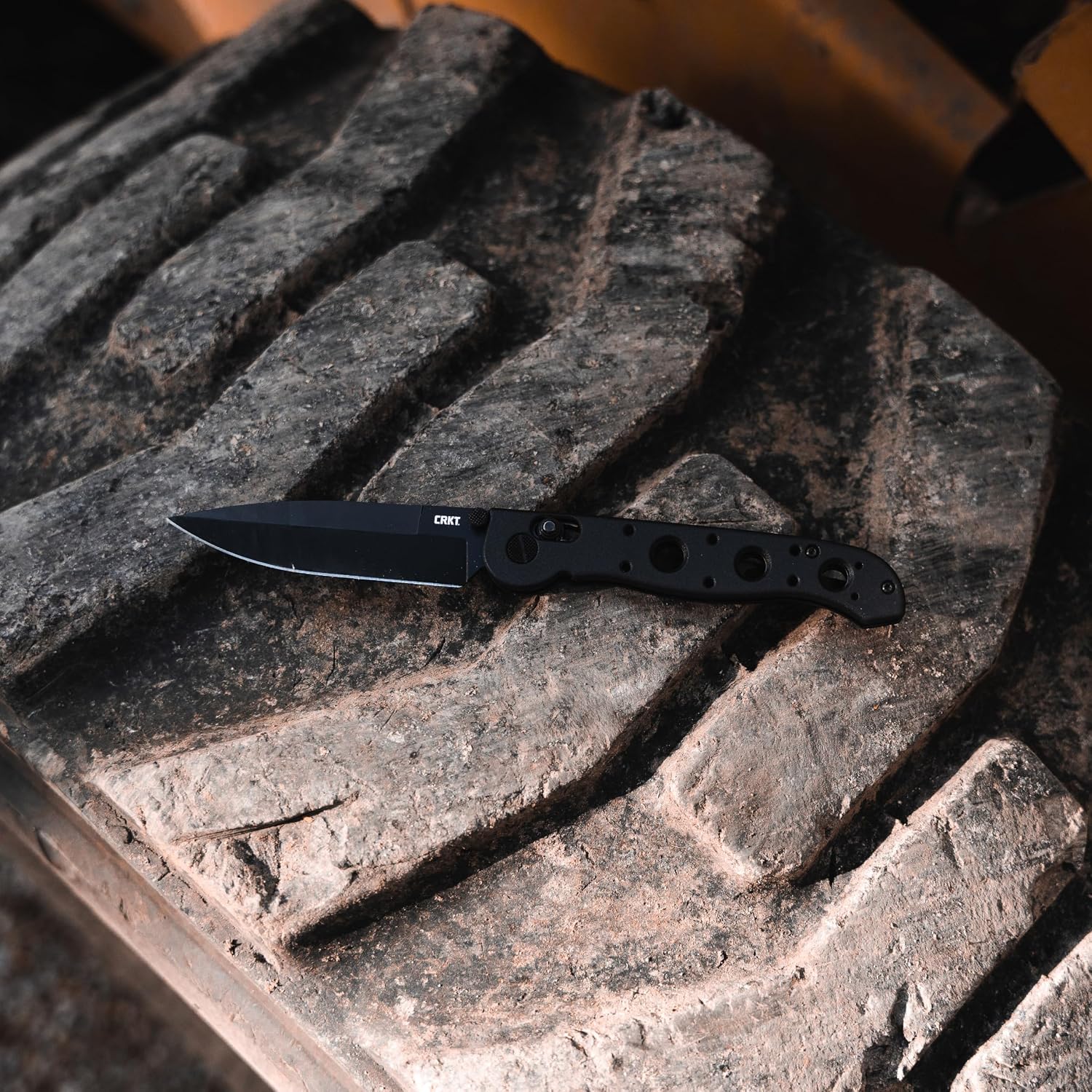 CRKT M16-03XK Folding Knife with Crossbar Lock: D2 Steel Plain Edge Blade, Grivory Handle, Reversible Pocket Clip, M16-03XK