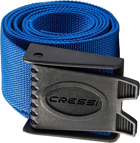 Cressi Cinturón de peso para buceo libre, pesca con lanza - Marsellesa - Nylon - Hebilla de liberación rápida - Diseñado en Italia Azul