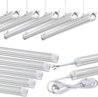 Skymoatled 12Pack 4FT LED Shop Light Garage Lights,50W 6000K 7500LM White Light,Hanging/Surface Mount,Plug and Play,Linkable T8 LED Shop Lights,Commercial Bay Lighting for Warehouse Workshop Basement