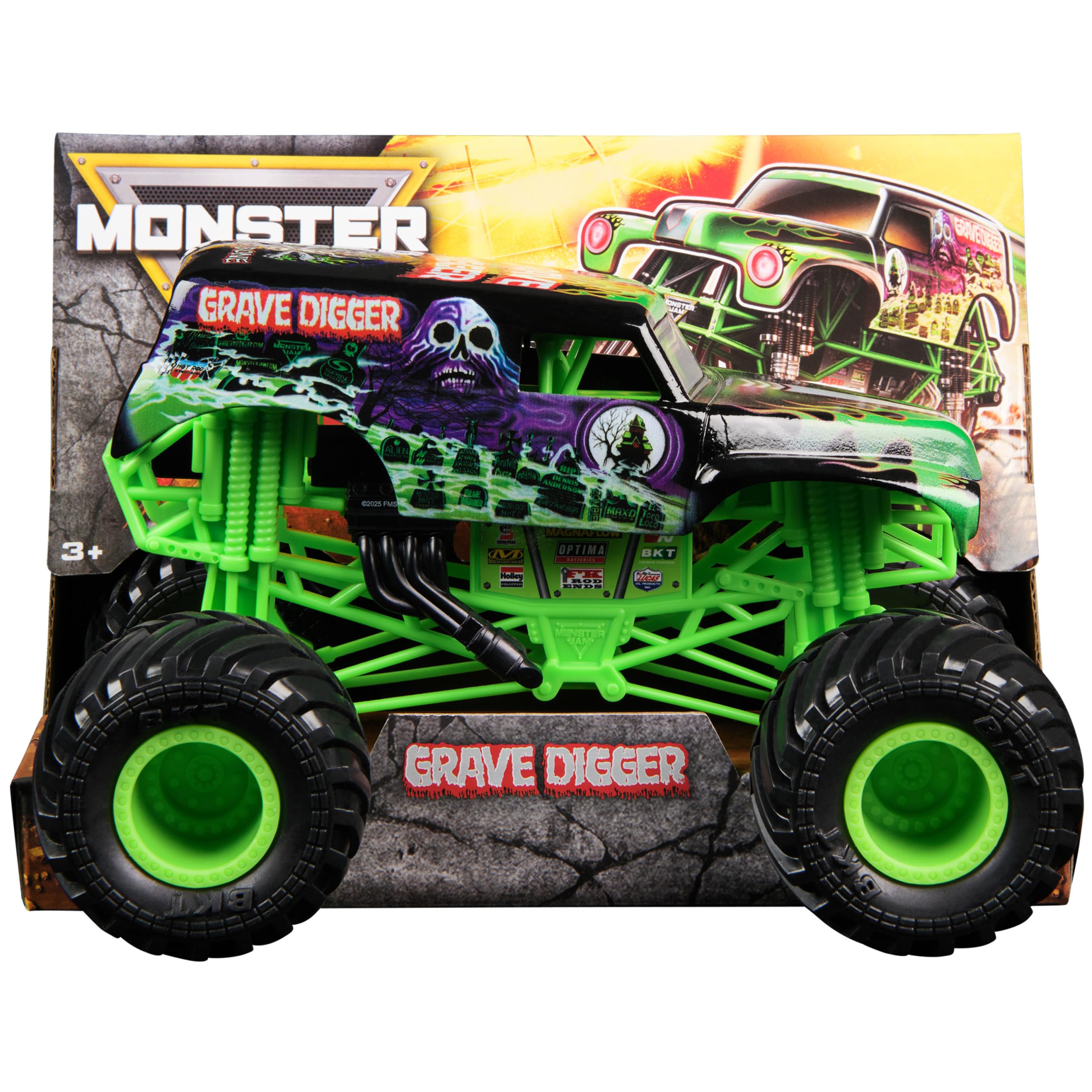 Monster Jam, Official Grave Digger Monster Truck Cast 1:24 Scale Toy for Boys and Girls Ages 3+