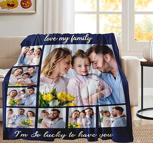Miniatura 3 de Juantao Manta personalizada con fotos, manta de franela personalizada, manta de cumpleaños, aniversario, padre, para mamá, papá, familia y amigos
