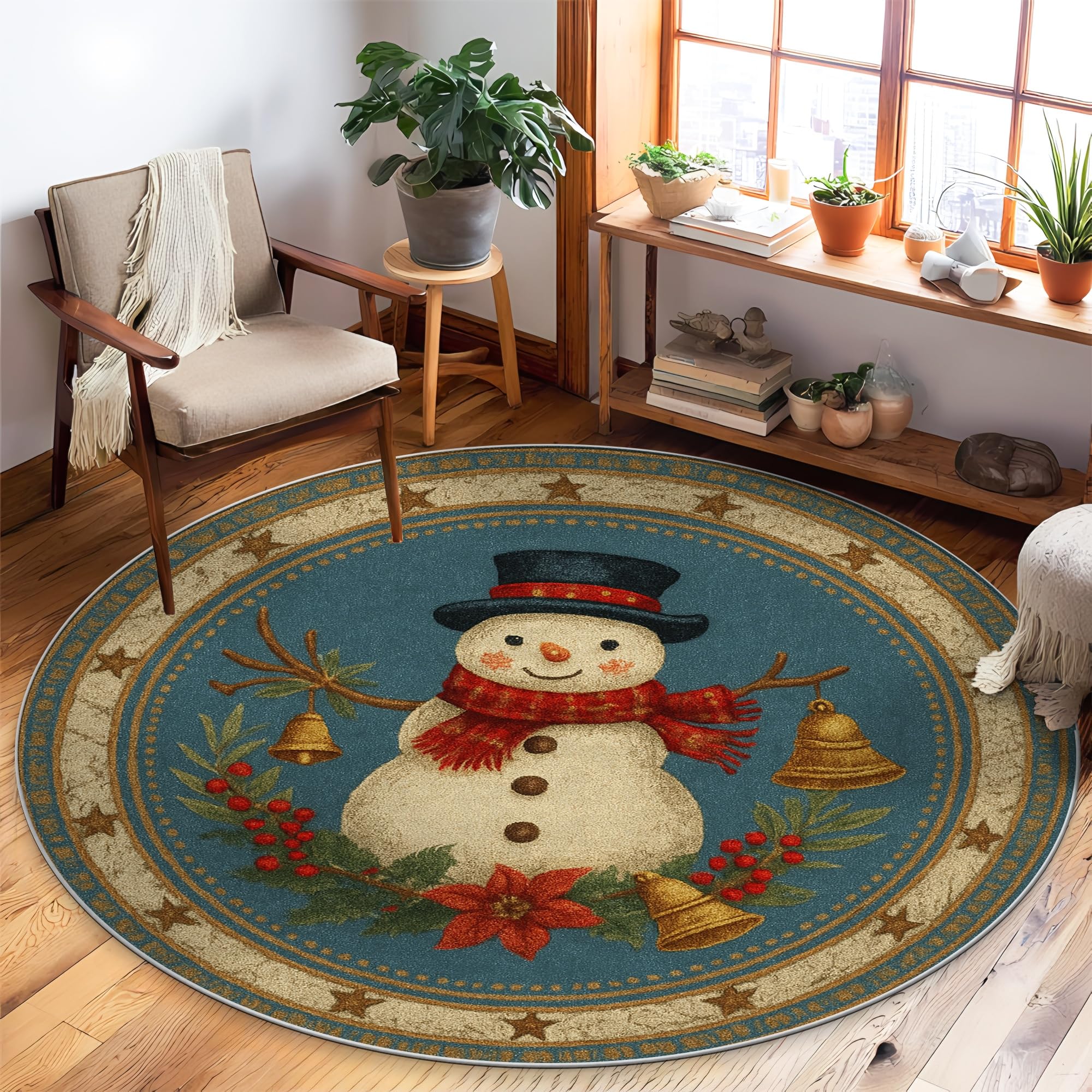 Tapis de sol bonhomme de neige bleu aux finitions soignées