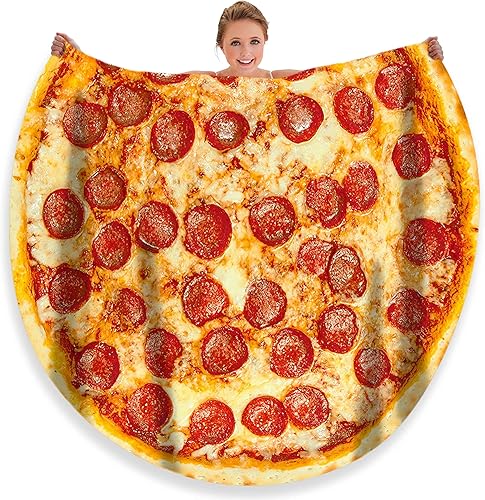 Moonysweet Manta de pizza para adultos y niños, manta de comida divertida y realista, manta de forro polar, regalo para adolescentes, niños y niñas,