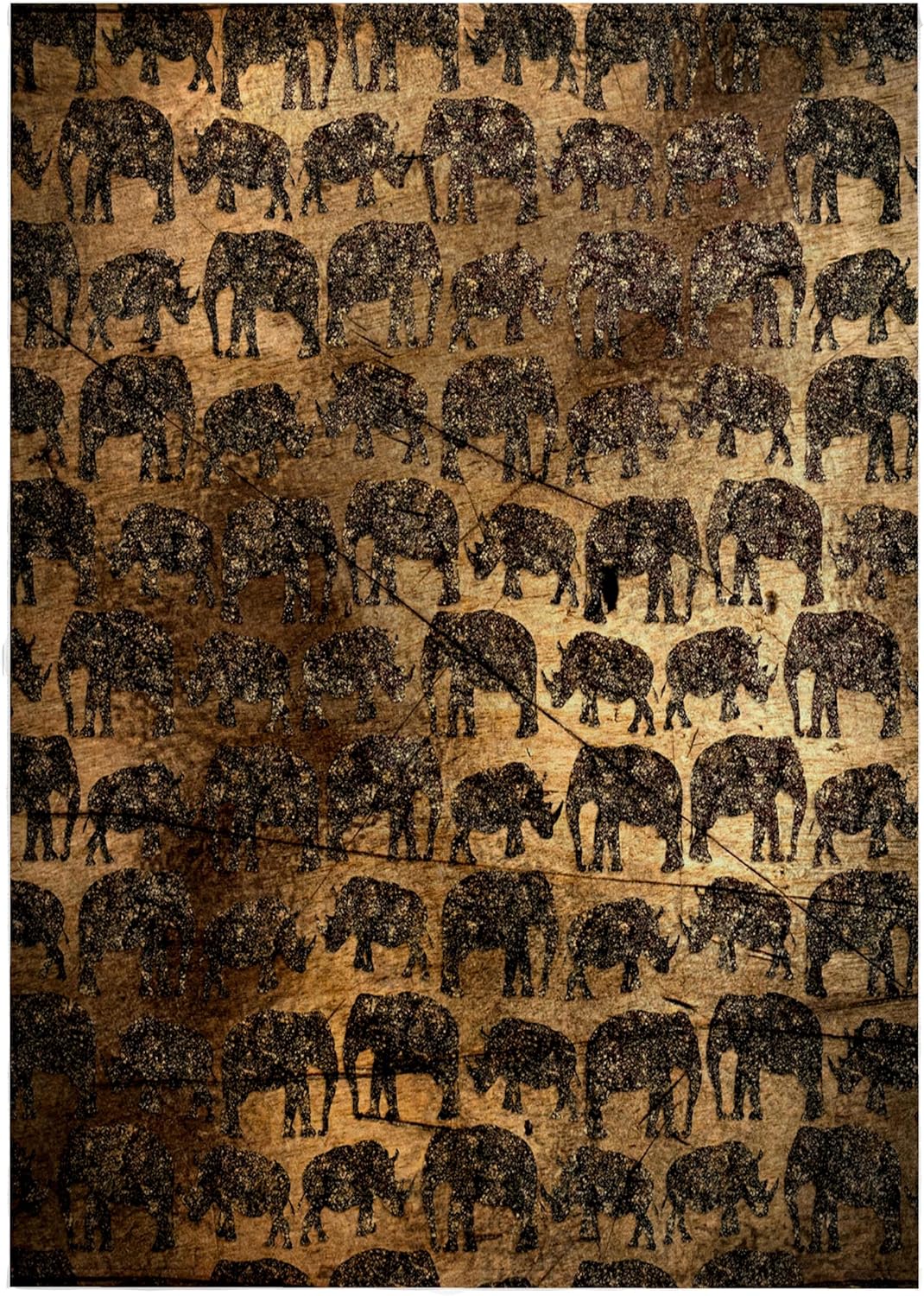 3dRose Luxury Chic Gold and Copper Animal Elephant Africa Safari Pattern 22x30 Bath Hand Pool Towel