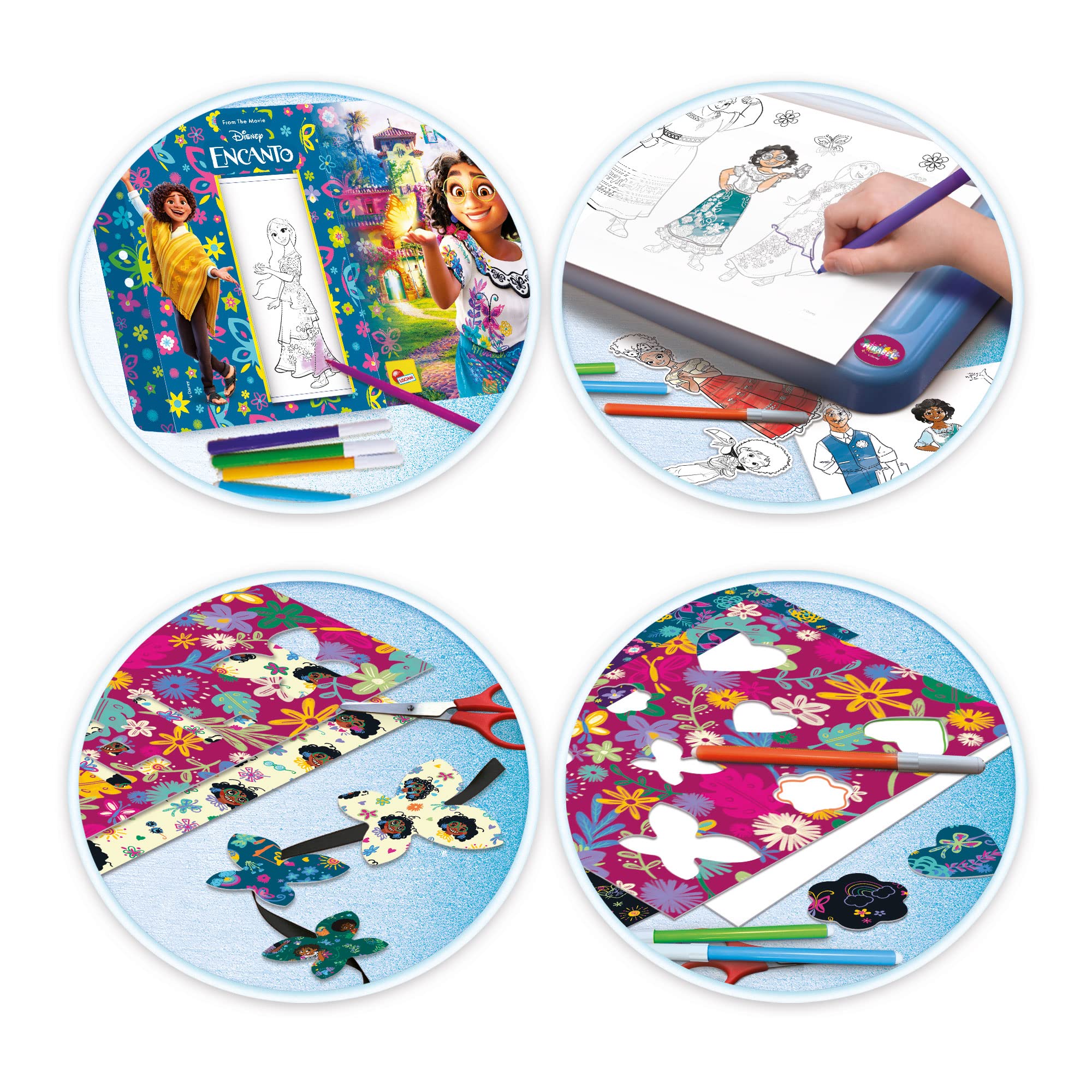 Lisciani - DISNEY ENCANTO - Tablette à Dessin Lumineuse - Pour Enfants Dès 4 Ans - Développe la Créativité et l'Imagination - Multicolore