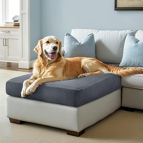 Vista 413 de CHUN YI - Funda elástica de cojín para sofá biplaza, funda de asiento de sofá con tela jacquard de elastano (mediana, color verde azulado) Verde