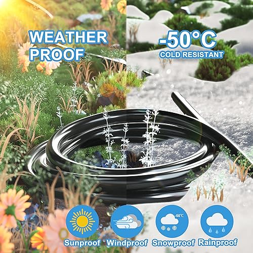 Miniatura 6 de HUANCHAIN Cable de extensión negro de 50 pies para exteriores, impermeable, cable de alimentación flexible 162 para clima frío, 2 puntas, 13A 16AWG