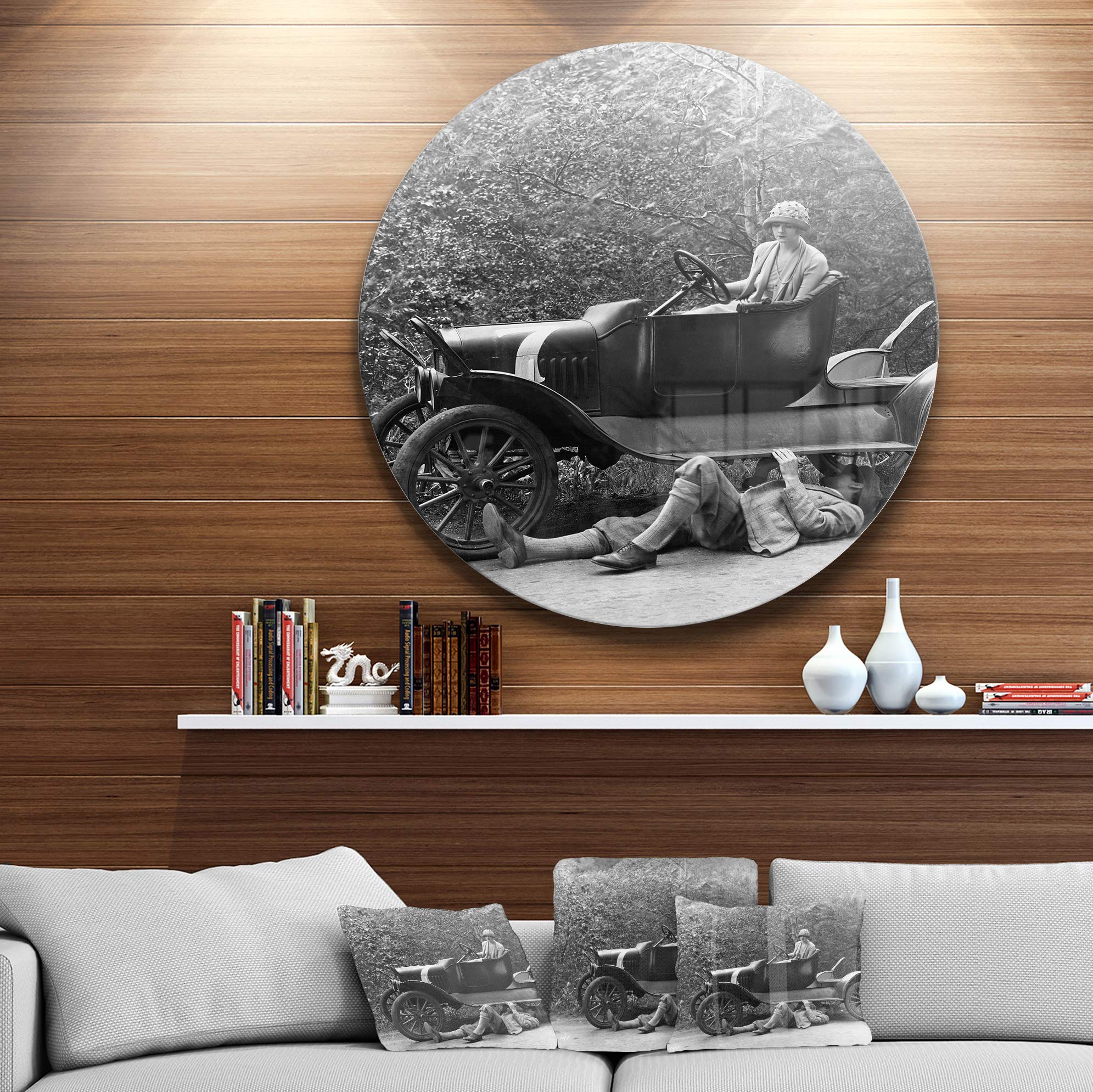 Amazon.com: Designart Vintage Repair Car Photography Metal Wall
