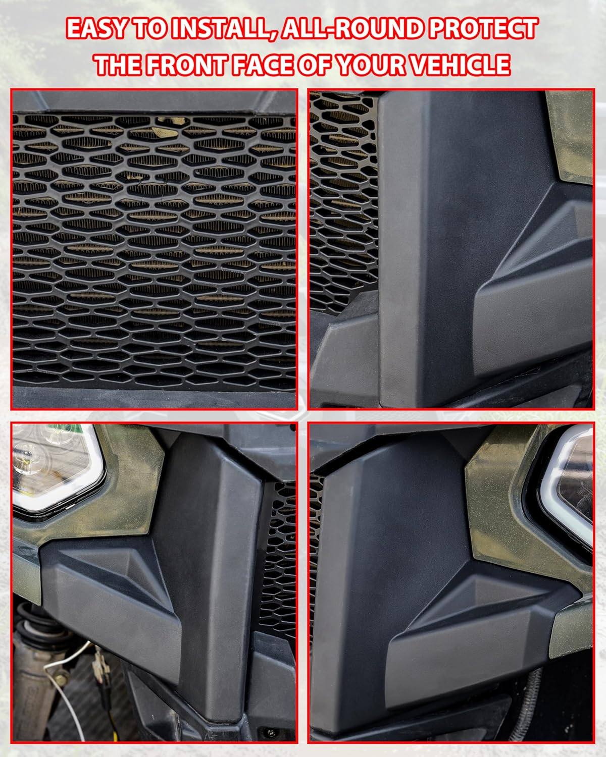 SAUTVS Front Fascia for Polaris Sportsman 450 570 Touring 2011-2024, Combined Front Brush Guard Bumper Kit for Polaris Sportsman 400 500 450 570 800 2011-2024 Accessories, Replace #5438559-070