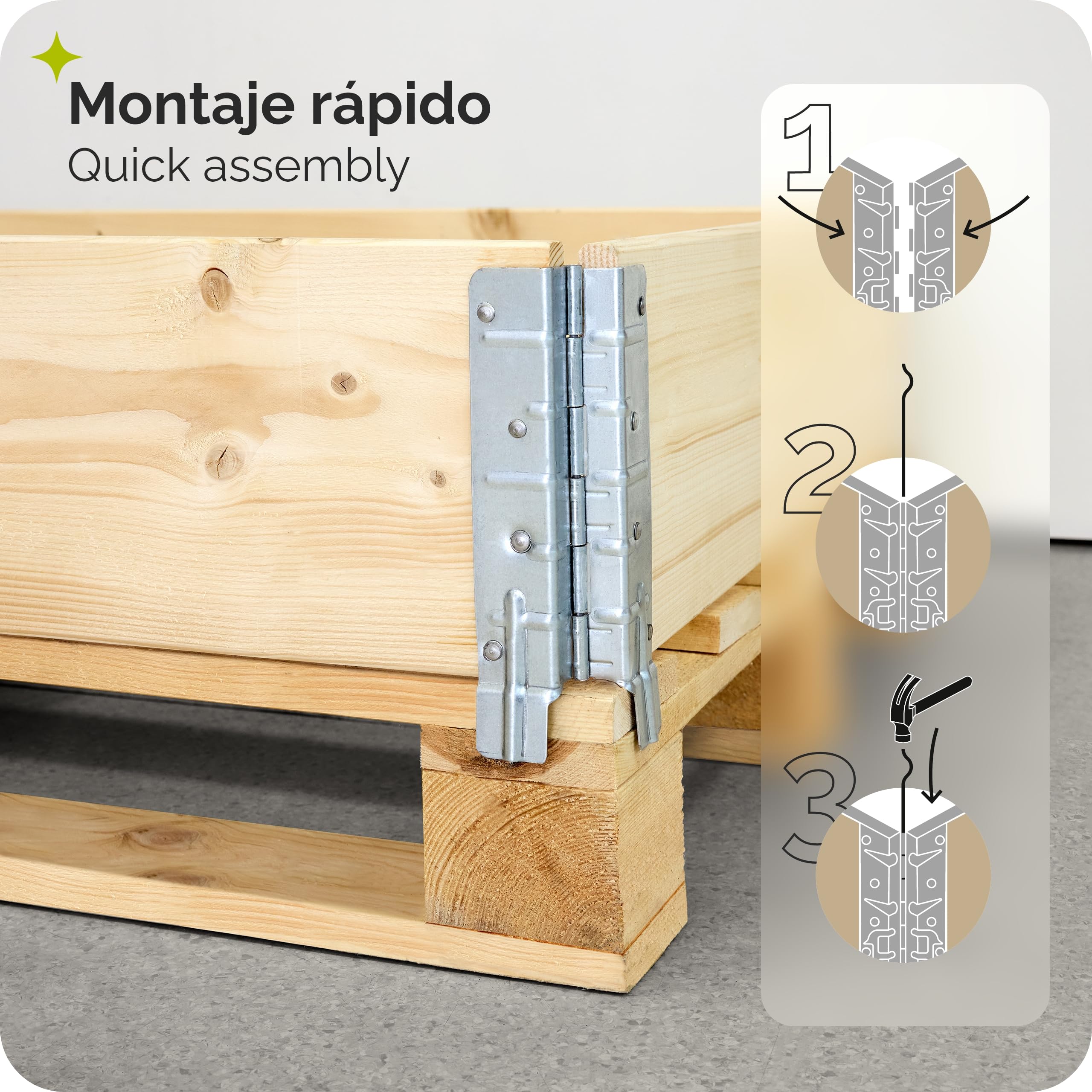 Garronda Jardinera Elevada de Madera 120x80 cm, Huerto Urbano para Terraza y Jardín, Cercado Exterior, Marcos de Palets Apilables para Plantas y Flores, Cantero Exterior GD-0075 (Natural, 3 pzs)