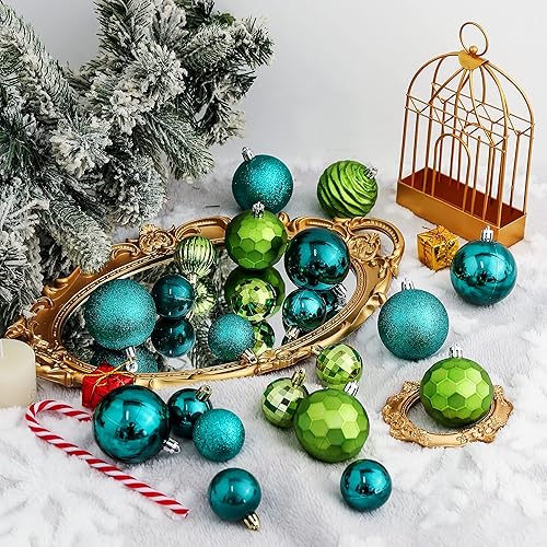 Miniatura 493 de XmasExp Juego de 24 mini esferas de Navidad inastillables para bolas de árbol de Navidad de 1.181 in/1.18 pulgadas (oro rosa)