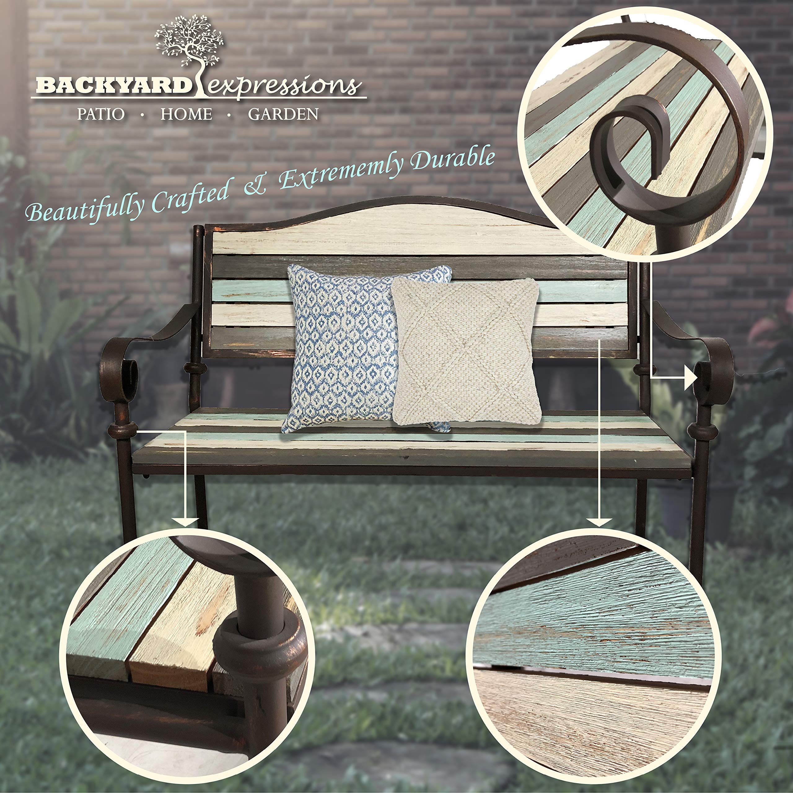BACKYARD EXPRESSIONS PATIO · HOME · GARDEN 42 in. 2 Person Metal