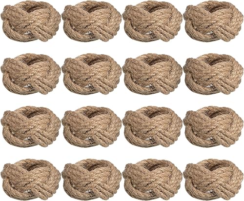 Chengu Servilleteros de 16 piezas, hechos a mano, redondos, a granel, para Navidad, boda, cena, fiesta, recepciones, mesa de banquetes (estilo