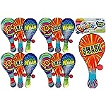 JA-RU Wooden Paddle Ball with String (12 Paddle Balls) Classic Paddle with Ball Attached for Kids | Retro Toys from The 70s & 80s, Party Favors & Classroom Prizes. 751-12p